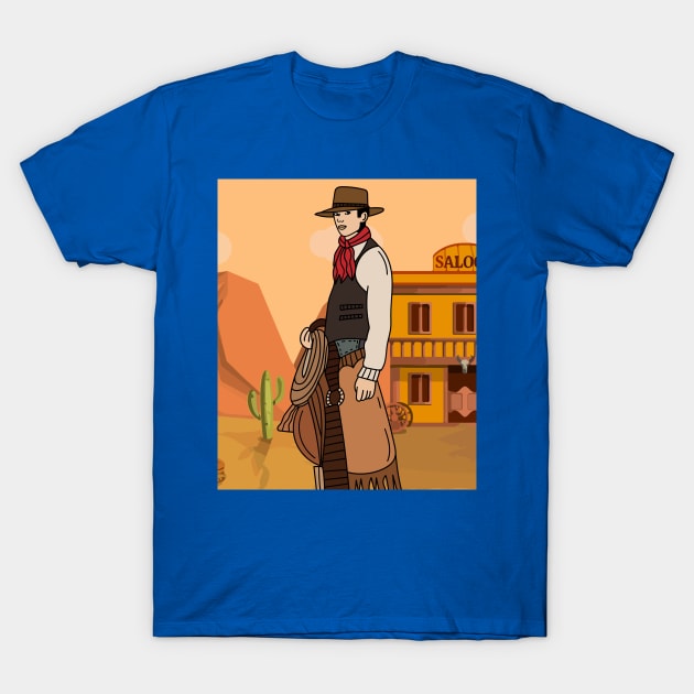 Retro Wild West Cowboys Rodeo T-Shirt by flofin